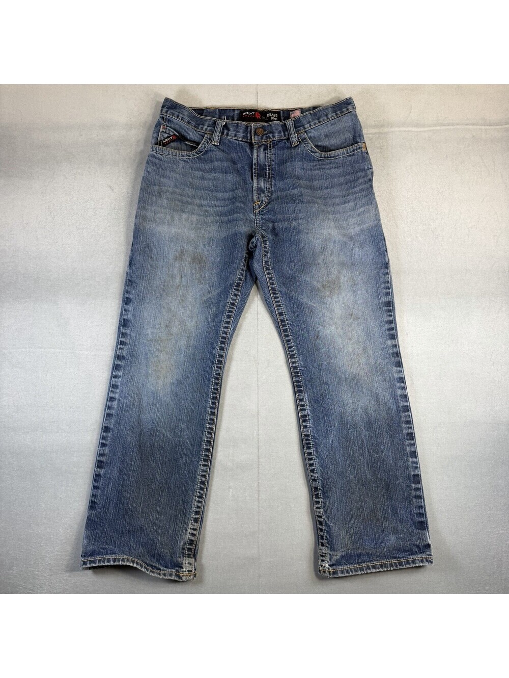 Ariat FR M4 Relaxed Boot Jeans Mens 34x30 Blue Bootcut CAT2 Flame Resistant USA